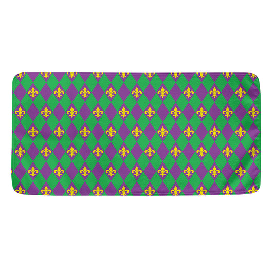 Fleur-De-Lis Mardi Gras Pattern Print Towel