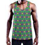 Fleur-De-Lis Mardi Gras Pattern Print Training Tank Top
