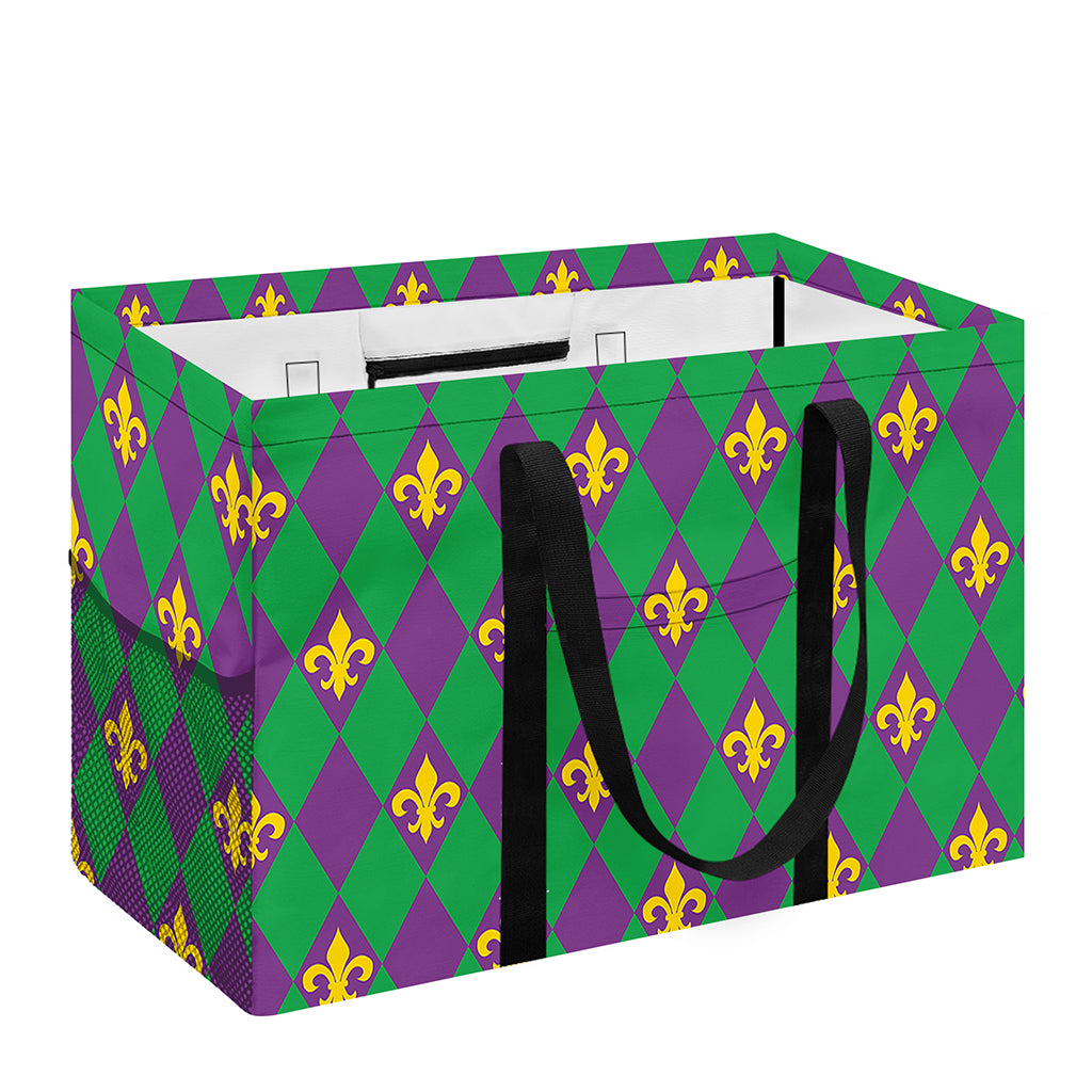 Fleur-De-Lis Mardi Gras Pattern Print Utility Tote Bag