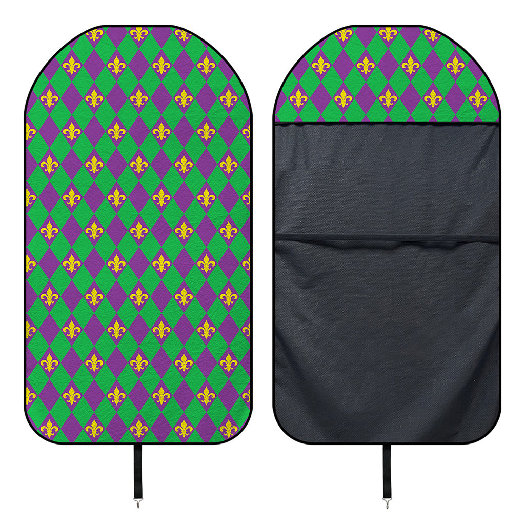 Fleur-De-Lis Mardi Gras Pattern Print Waterproof Car Seat Cover