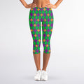 Fleur-De-Lis Mardi Gras Pattern Print Women's Capri Leggings
