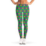 Fleur-De-Lis Mardi Gras Pattern Print Women's Leggings