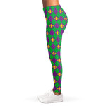 Fleur-De-Lis Mardi Gras Pattern Print Women's Leggings