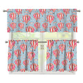 Floral Air Balloon Pattern Print 3 Piece Kitchen Curtains