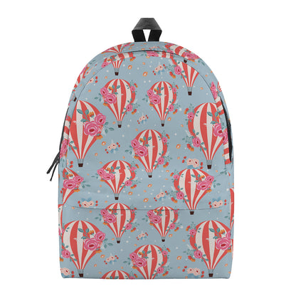 Floral Air Balloon Pattern Print Backpack