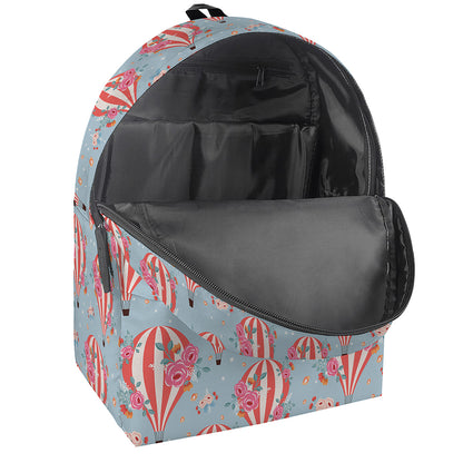 Floral Air Balloon Pattern Print Backpack