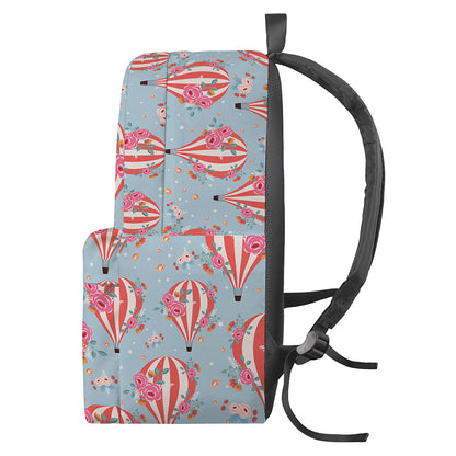 Floral Air Balloon Pattern Print Backpack
