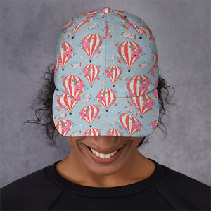 Floral Air Balloon Pattern Print Baseball Cap