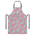 Floral Air Balloon Pattern Print Bib Apron With Pocket
