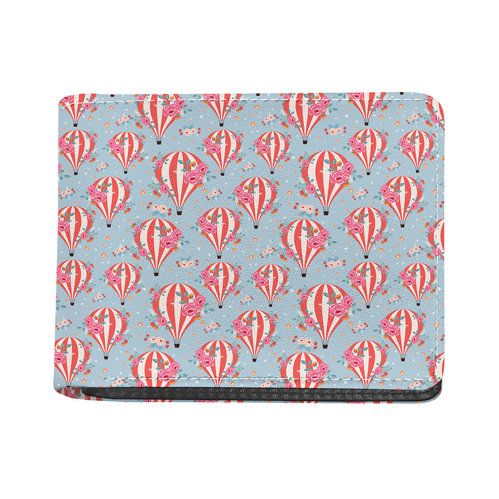 Floral Air Balloon Pattern Print Bifold Wallet