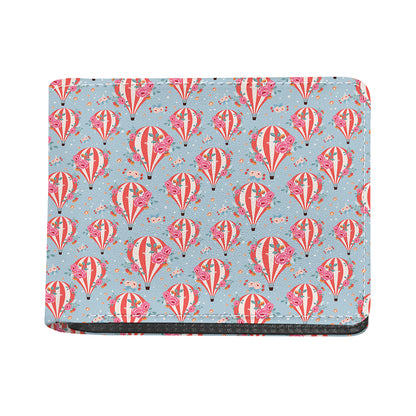 Floral Air Balloon Pattern Print Bifold Wallet