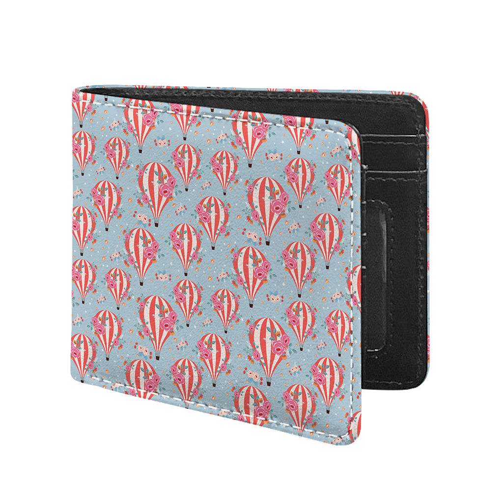 Floral Air Balloon Pattern Print Bifold Wallet