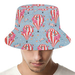 Floral Air Balloon Pattern Print Bucket Hat