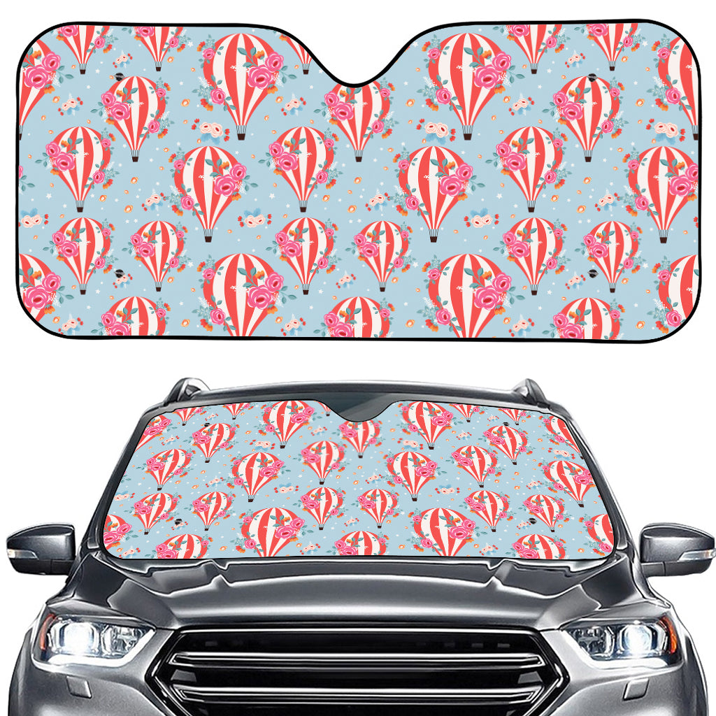 Floral Air Balloon Pattern Print Car Windshield Sun Shade