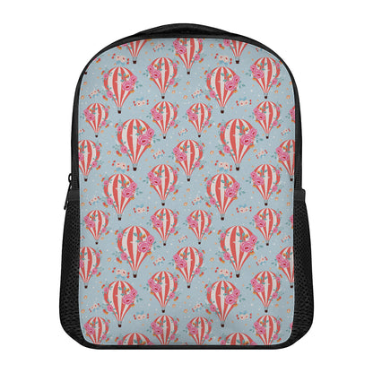 Floral Air Balloon Pattern Print Casual Backpack