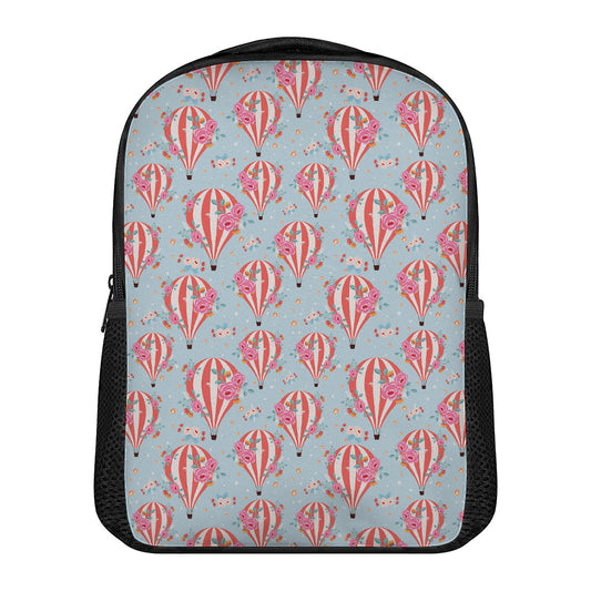 Floral Air Balloon Pattern Print Casual Backpack