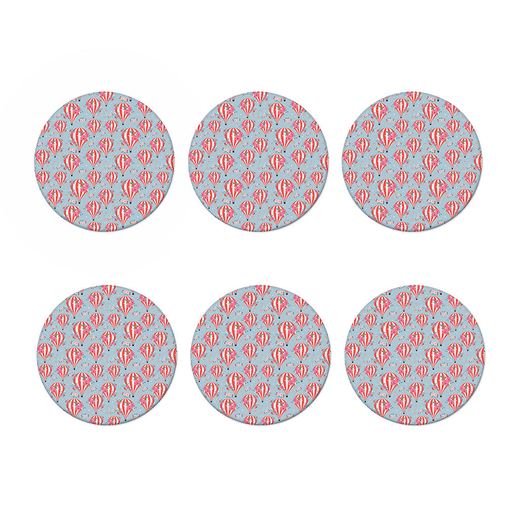 Floral Air Balloon Pattern Print Coaster Set