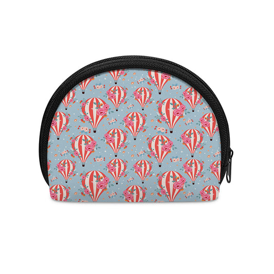 Floral Air Balloon Pattern Print Coin Purse