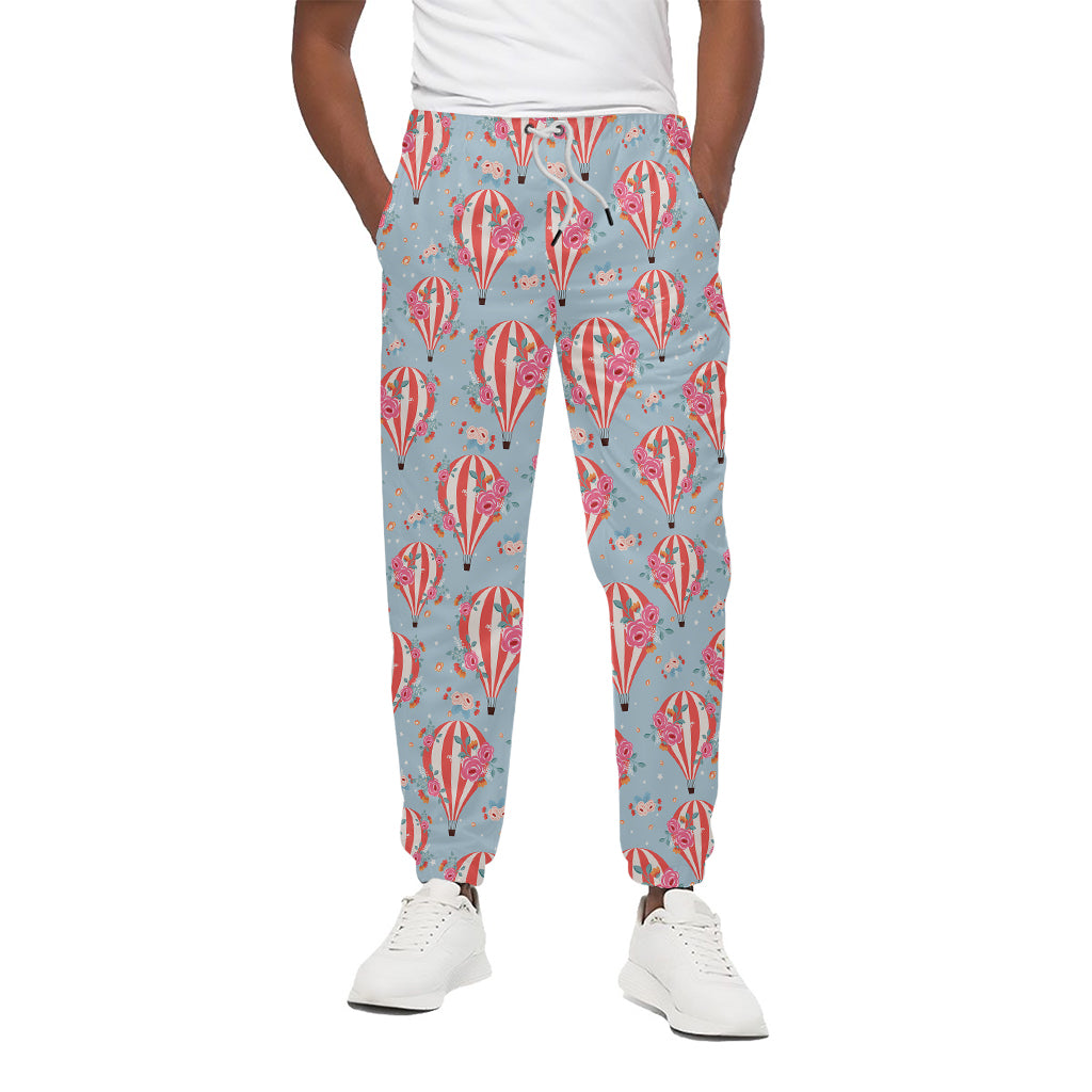 Floral Air Balloon Pattern Print Cotton Pants