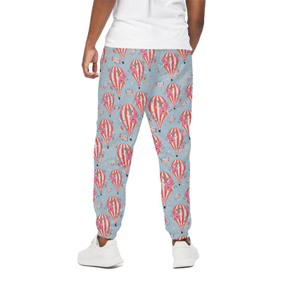 Floral Air Balloon Pattern Print Cotton Pants