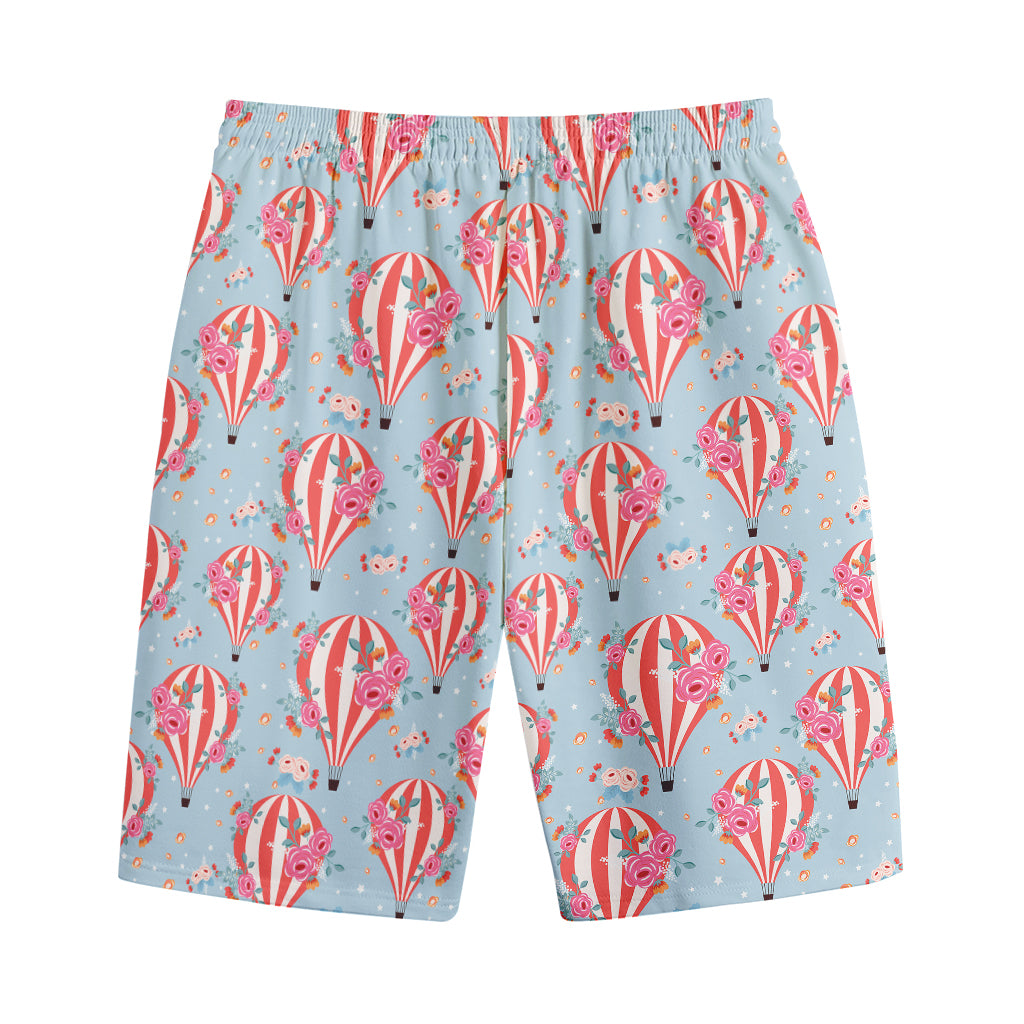 Floral Air Balloon Pattern Print Cotton Shorts