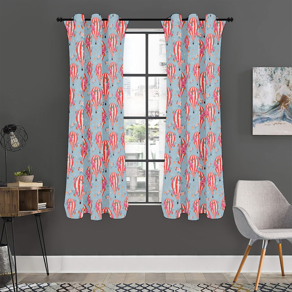 Floral Air Balloon Pattern Print Curtain