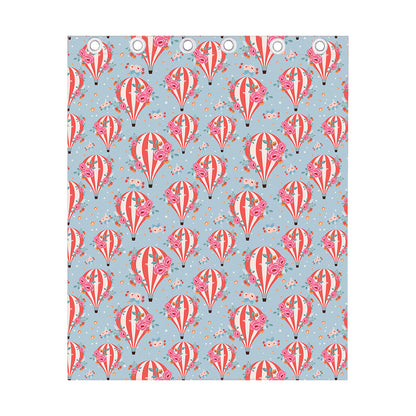 Floral Air Balloon Pattern Print Curtain