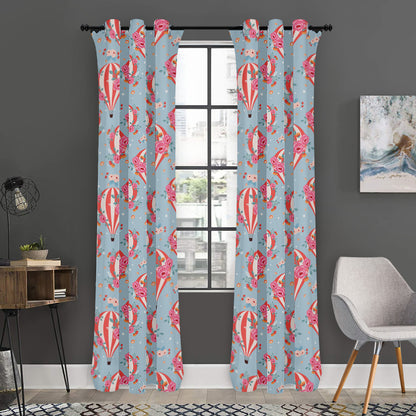 Floral Air Balloon Pattern Print Curtain