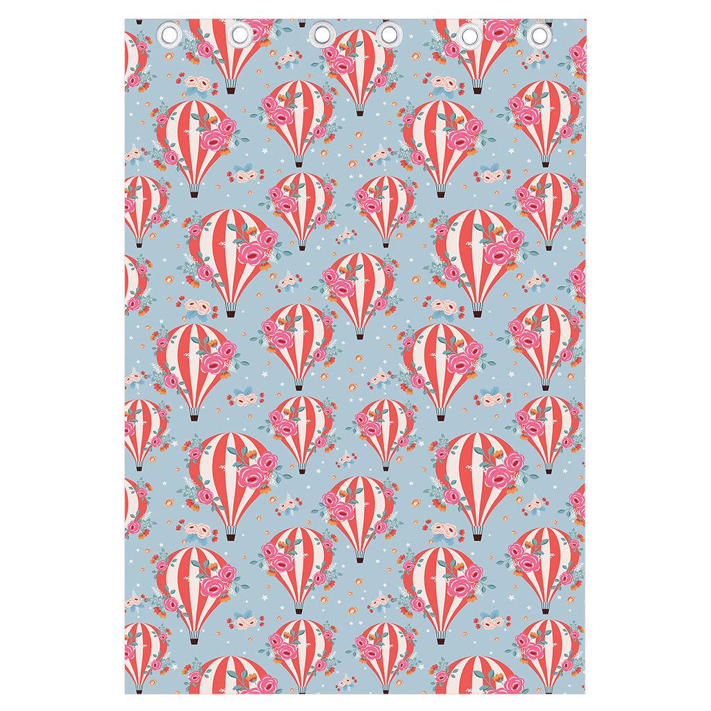 Floral Air Balloon Pattern Print Curtain
