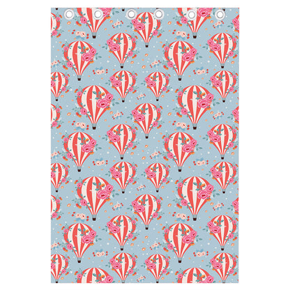 Floral Air Balloon Pattern Print Curtain