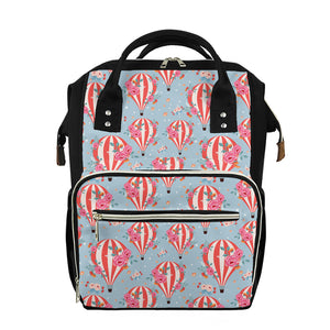 Floral Air Balloon Pattern Print Diaper Bag