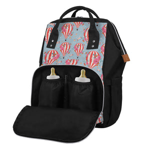 Floral Air Balloon Pattern Print Diaper Bag