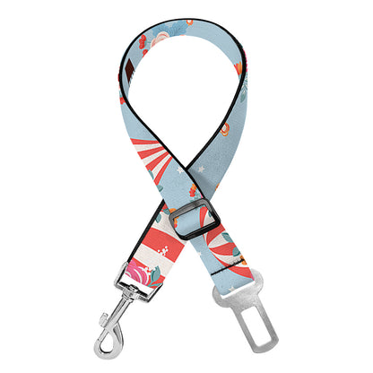 Floral Air Balloon Pattern Print Dog Seat Belt