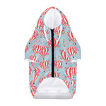 Floral Air Balloon Pattern Print Dog Zip Up Hoodie