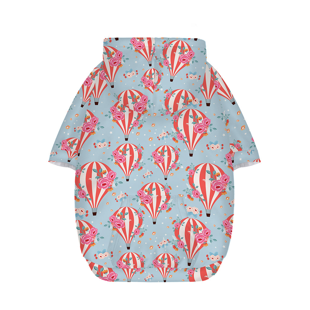 Floral Air Balloon Pattern Print Dog Zip Up Hoodie