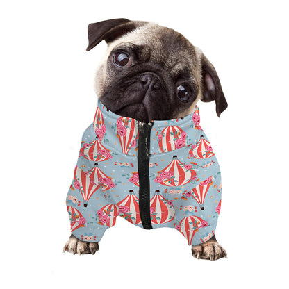 Floral Air Balloon Pattern Print Dog Zip Up Jacket