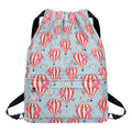 Floral Air Balloon Pattern Print Drawstring Backpack