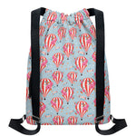 Floral Air Balloon Pattern Print Drawstring Backpack