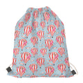 Floral Air Balloon Pattern Print Drawstring Bag
