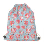 Floral Air Balloon Pattern Print Drawstring Bag