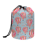 Floral Air Balloon Pattern Print Drawstring Makeup Bag