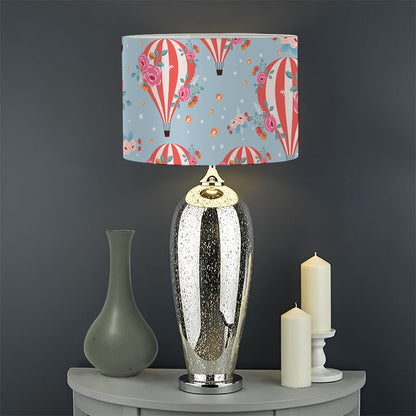 Floral Air Balloon Pattern Print Drum Lamp Shade