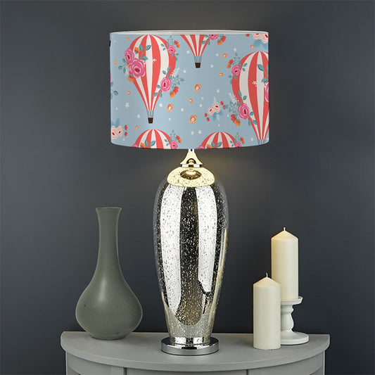 Floral Air Balloon Pattern Print Drum Lamp Shade
