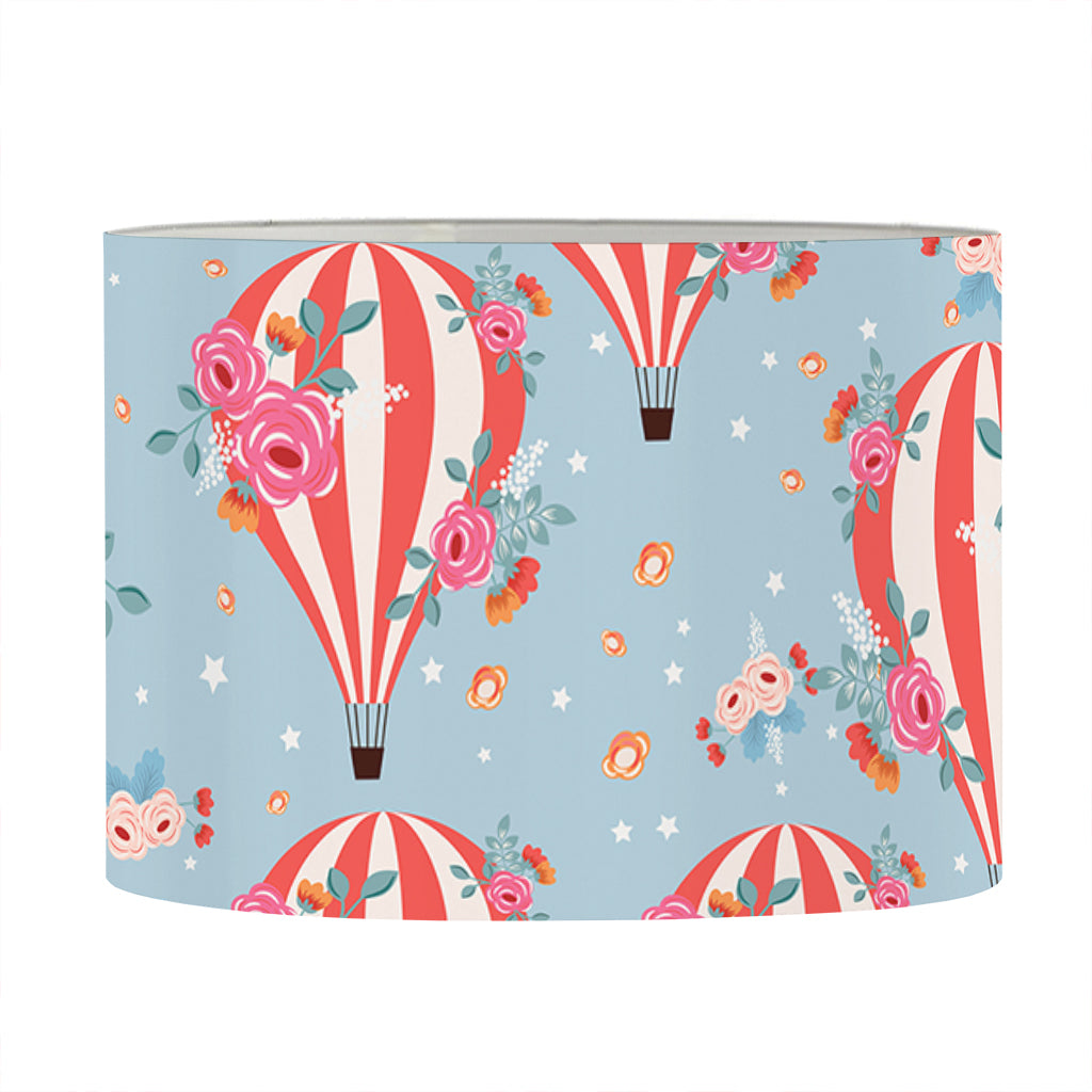 Floral Air Balloon Pattern Print Drum Lamp Shade