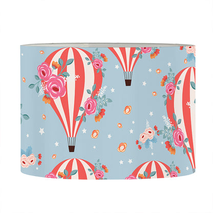 Floral Air Balloon Pattern Print Drum Lamp Shade