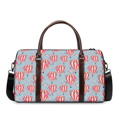 Floral Air Balloon Pattern Print Duffle Bag