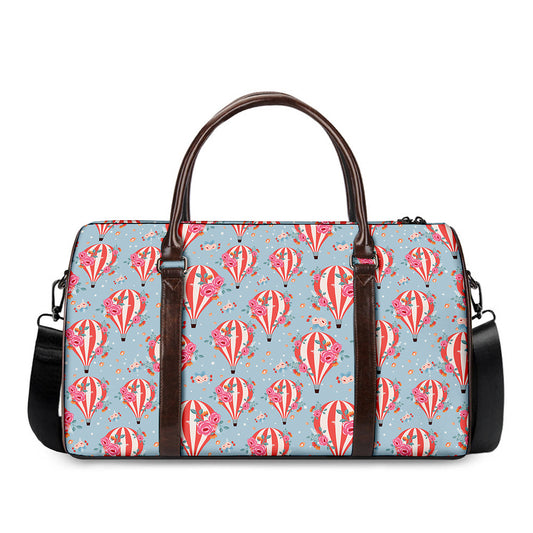 Floral Air Balloon Pattern Print Duffle Bag