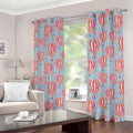Floral Air Balloon Pattern Print Extra Wide Grommet Curtains