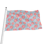 Floral Air Balloon Pattern Print Flag