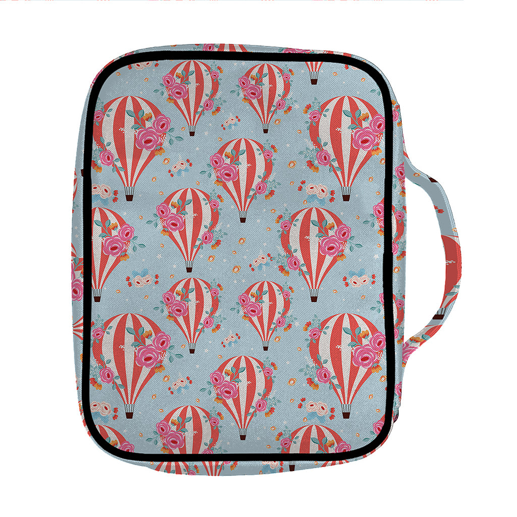 Floral Air Balloon Pattern Print Front Pocket Bible Bag